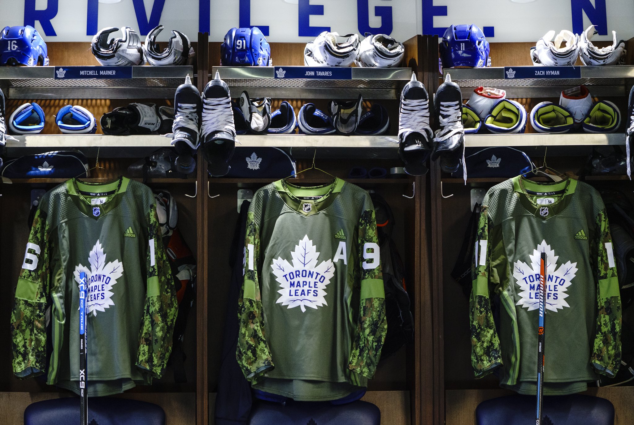 Toronto Maple Leafs Military Night Warm Up Pre-Game Jersey 58