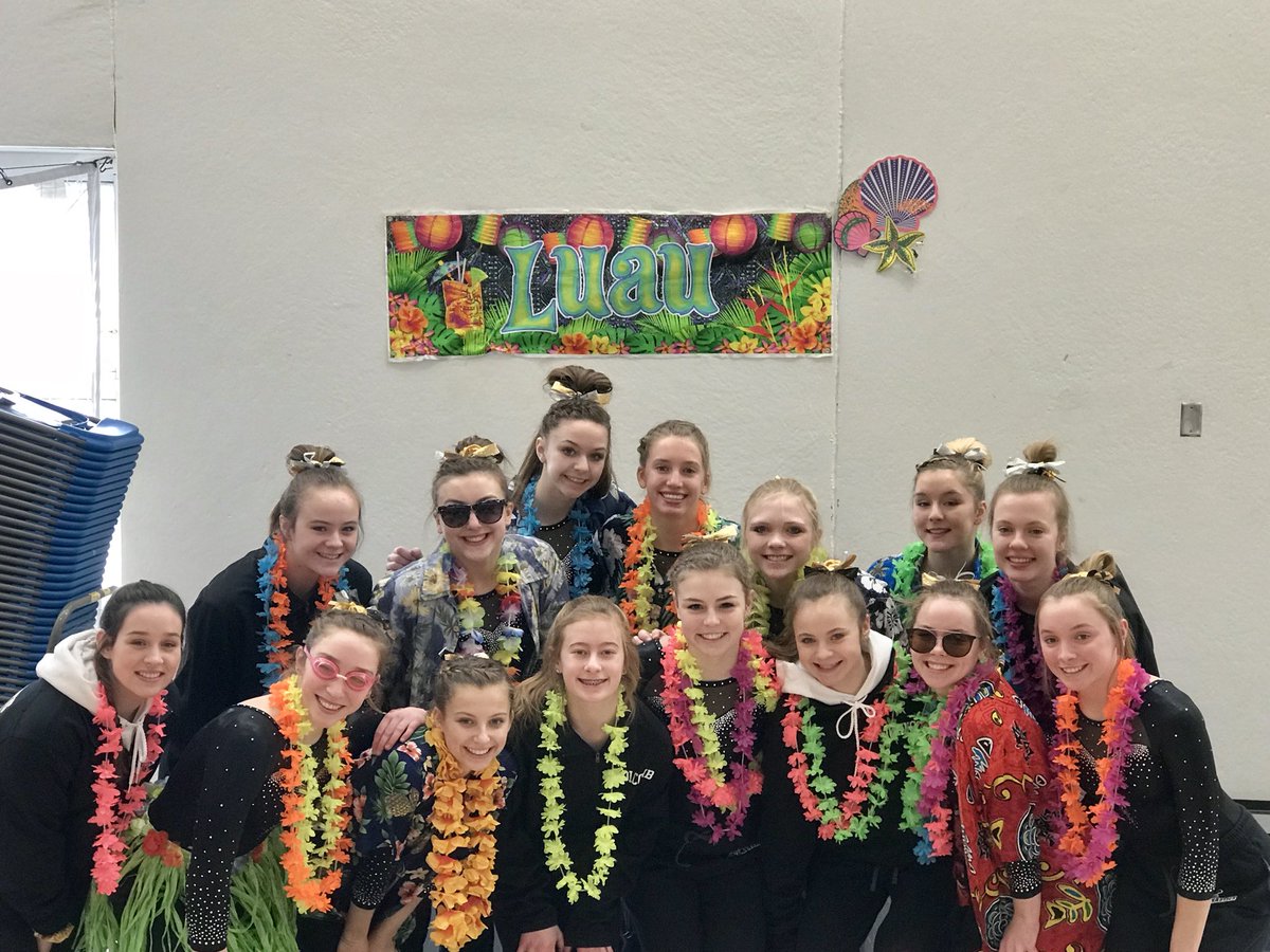 StormHawksGymn's tweet photo. The girls had a great time at the Breck Invitational today! They took 7th out of 10th with a score of 131.325 🏵🌸 Catch us at home on Monday for an “intersquad” Black v Gold challenge! #StormHawks #girls #highschool #gymnastics #invitational #luautheme #section2AA https://t.co/VTiu4p611V