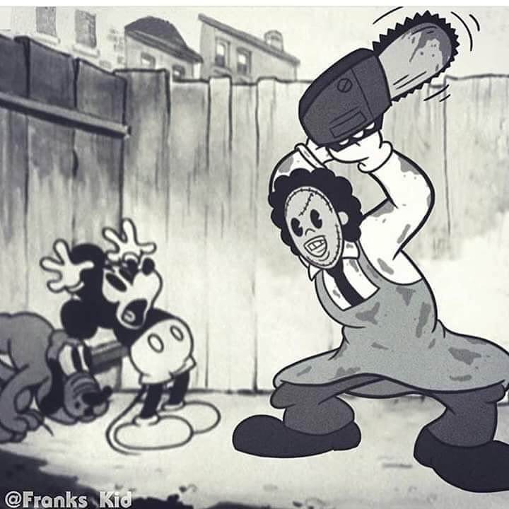horror_with's tweet photo. I could only imagine what this cartoon would have been like. I'm a fan.
#tcm #leatherface #mickey #mickeymouse #horrorart #crossover #frankskid #artwork #horrorfan #pluto #spookytoons https://t.co/VfgQYDog9Z