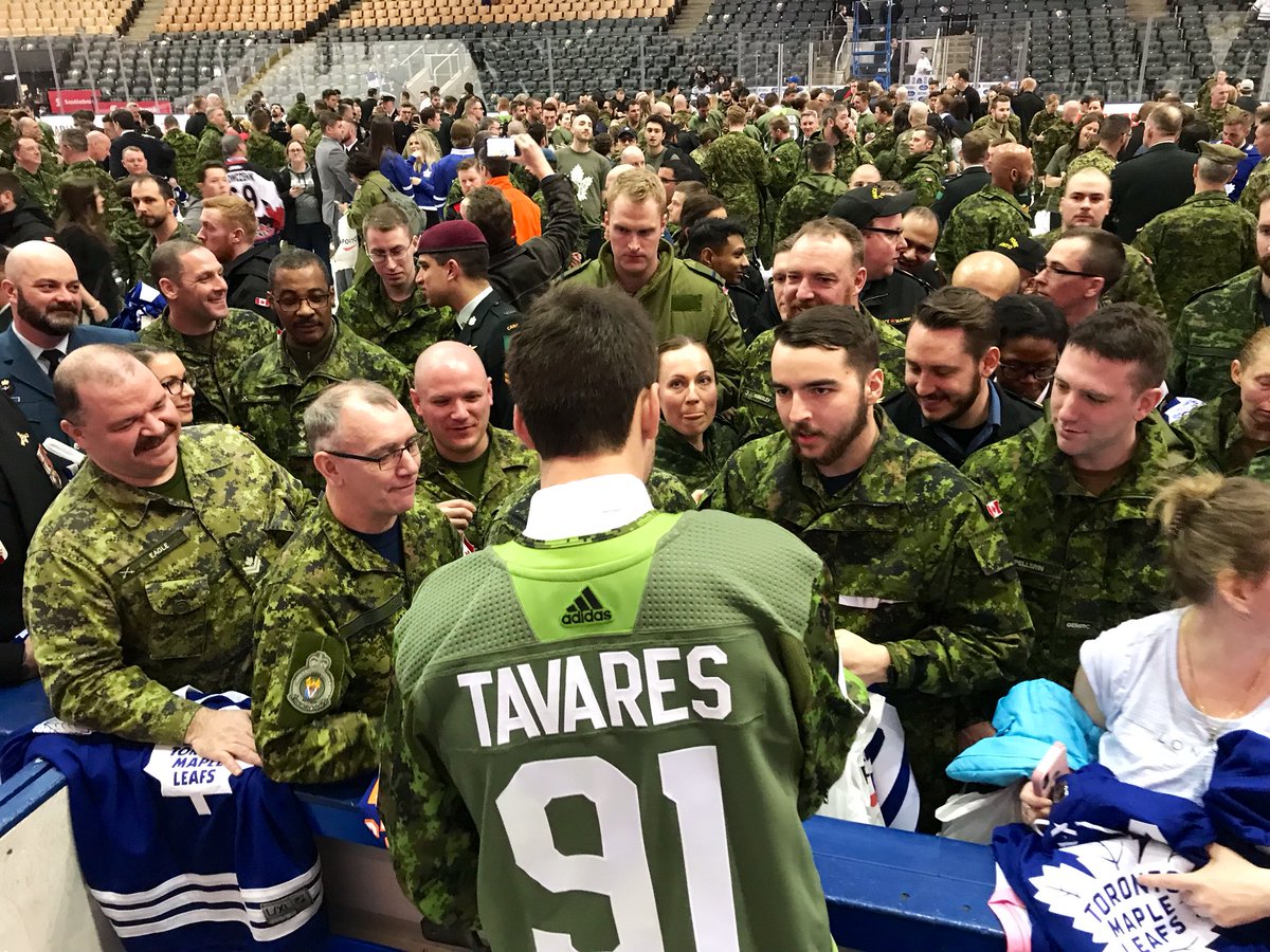 Toronto Maple Leafs on X: Camo warm up jerseys for Canadian Armed Forces  Appreciation Night. #TMLtalk  / X