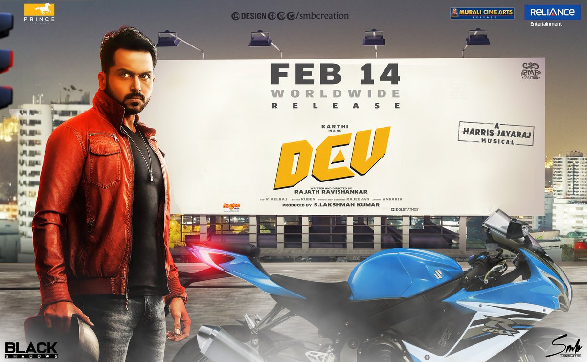 itsNaveen_M's tweet image. Our @Karthi_Offl Anna #Dev Fan Made Poster 😍

Design @smbcreation ❤❤❤

#DevonFeb14 #DevFromFeb14
@Rakulpreet @PrincePictures_ @RelianceEnt @LightHouseMMLLP @Jharrisjayaraj @johnsoncinepro @KarthiFansGroup