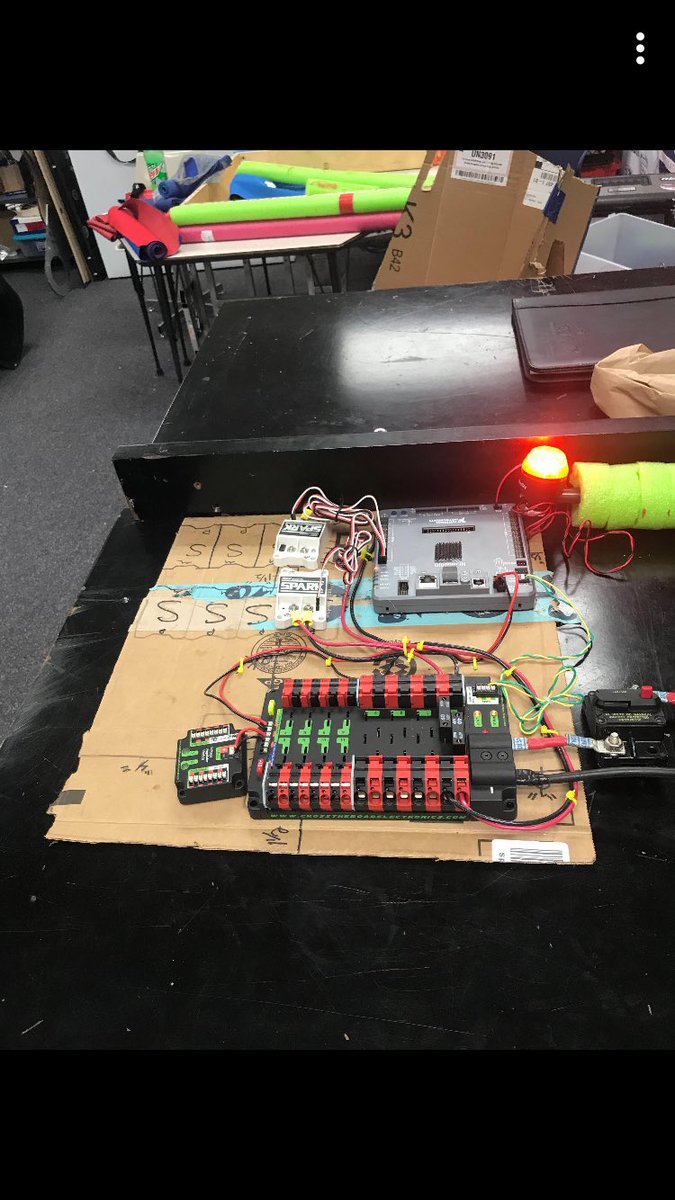 FRC1596's tweet photo. Hey guys! Hope youโre doing well! We were making a electronics prototype today and itโs going great! ๐๐คโก๏ธ #omgrobots #roboticsrules #1596 https://t.co/RrJAk6GMly