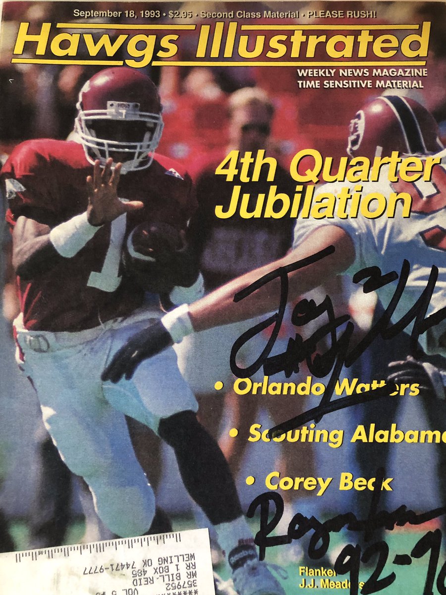 JayMeadors's tweet photo. I had an awesome time today at the acard show and ok Fair at the Saline County Library. Always talking football with Razorback Fans. Thanks to guy Mike Price for the invite and these oldies but goodies. @alucas80 Mike spoke highly of you!
#Circa95 https://t.co/vbaChA4OYx