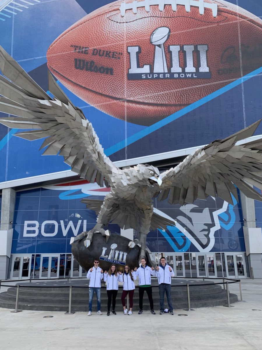 BGSUSMA's tweet photo. Enjoyed our day off in Atlanta taking in all that the Super Bowl has to offer! #SuperBowlLIII #SMAzing https://t.co/eytM2SkLBJ