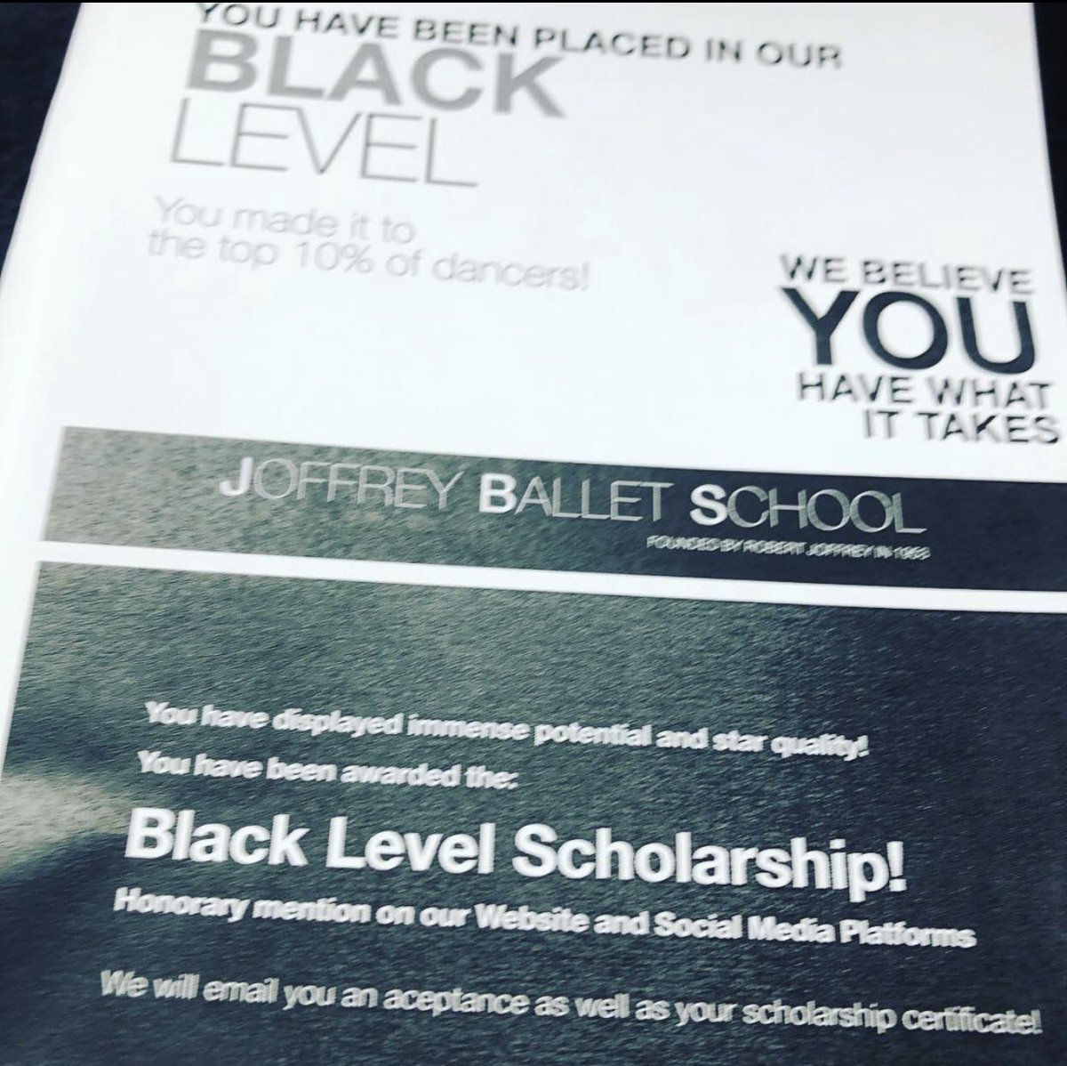 REDanceLBK's tweet photo. Congrats Elites Dancer Bella for receiving black level scholarship in both auditions for Joffery Ballet auditions! ⭐️ #RevolutionEliteDance #REDELITES @b3llabennett https://t.co/XmzOOs2Bur