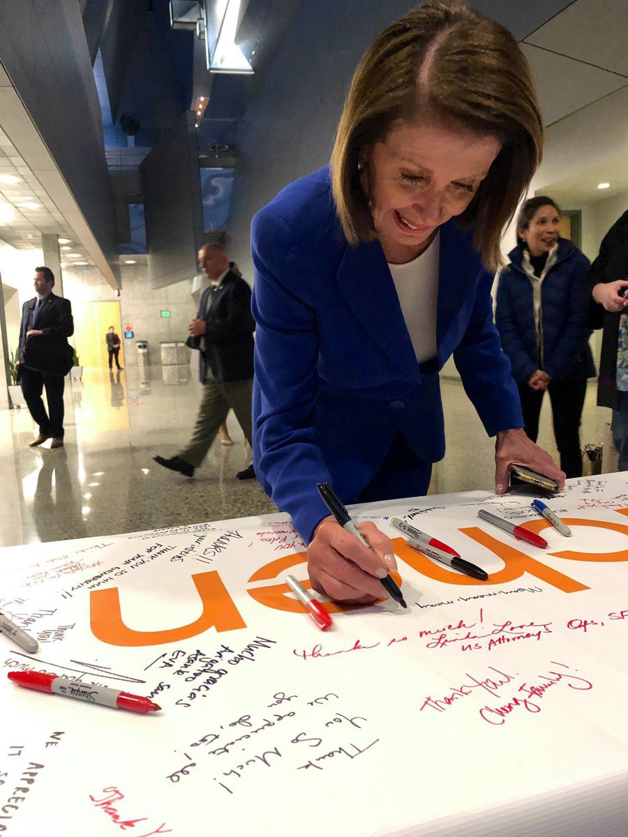 WCKitchen's tweet photo. Thank you @SpeakerPelosi for stopping by our #ChefsForFeds operation in San Francisco! Together, we served 11,000 meals in the Bay Area and hundreds of thousands more across the United States 💪🇺🇸🍴@TylerFlorence @chefjoseandres @paulaleduc https://t.co/lU4vaWMyj0