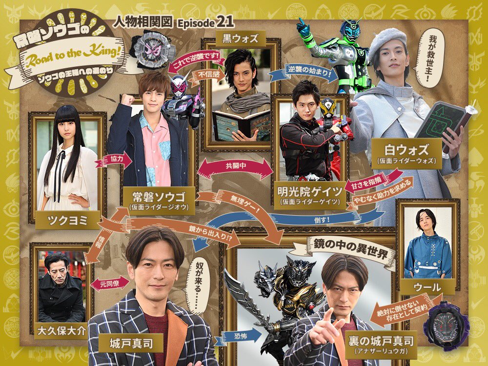 仮面ライダー公式 V Twitter 本日も仮面ライダージオウのご視聴ありがとうございました お話をもっと知りたい方 録画を忘れてしまった等の方には 話数振り返りコーナー 常磐ソウゴのroad To The King がおススメです ジオウ21話 ネタバレ注意 T Co