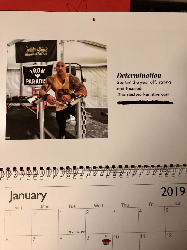 _justinh's tweet photo. Wanted to give a shoutout to my girlfriend who created the most amazing calendar I’ve ever had (and the most masculine mouse pad ever) as an early Valentine’s Day gift, ft. the dude a lot of people know I look up to as a man, family guy, leader, and overall nice guy. @TheRock https://t.co/sbDLyOaHBE