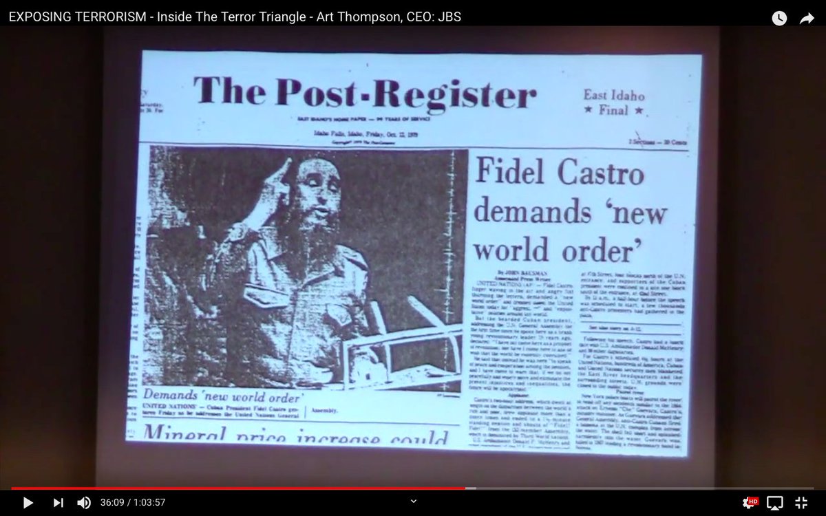 “Exposing Terrorism: Inside the Terror Triangle,”Fidel Castro demands 'New World Order'