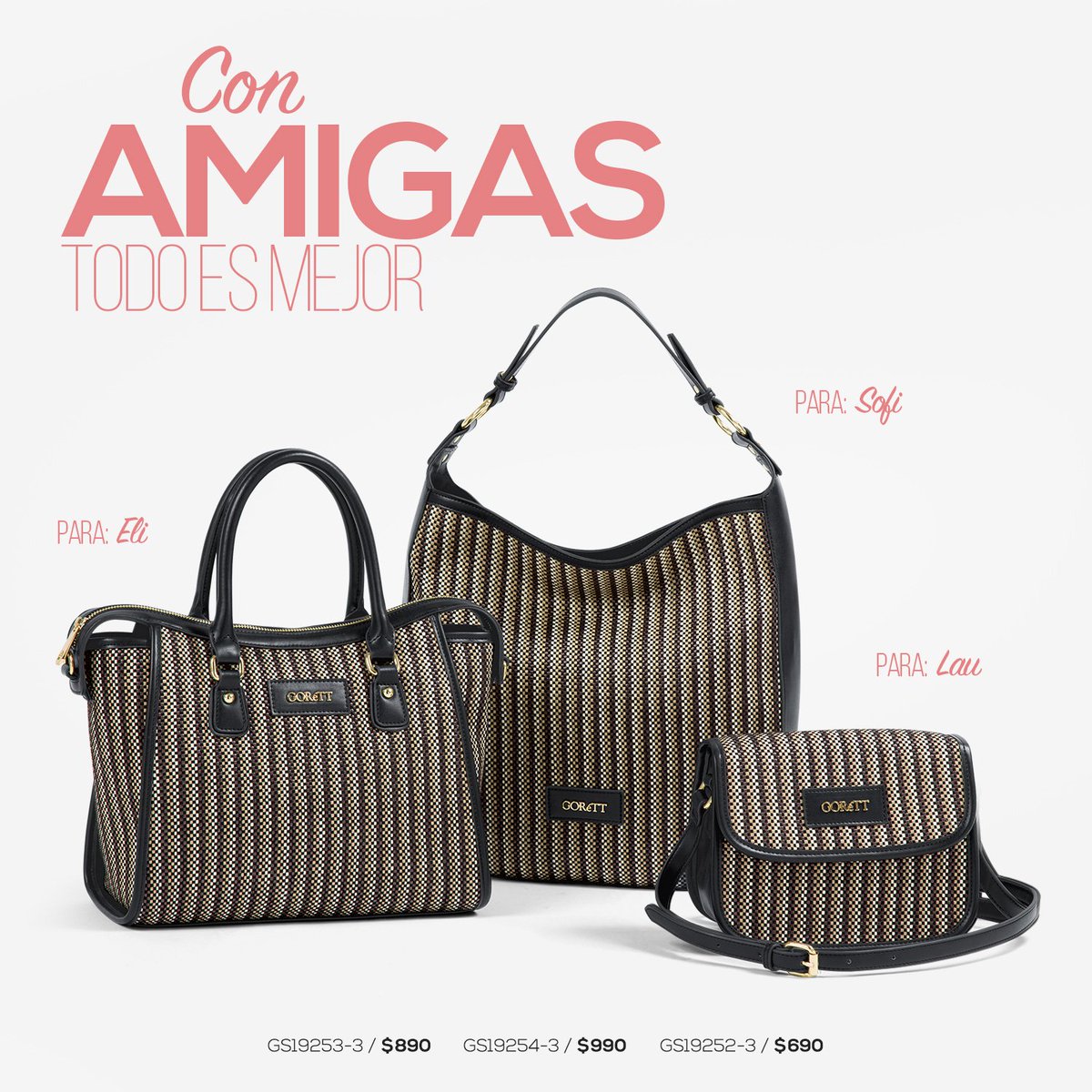 HBHandBags's tweet photo. Todo es mejor con amigas #GORéTT  Bolsos temporada #PrimaveraHB 2019 🌻🌼❤️👜Disponible al 📞 018004263224, y vía WhatsApp 📱 al 3318911222 #SanValentín #SS #Love #Primavera https://t.co/Nl9c0XWJ5b