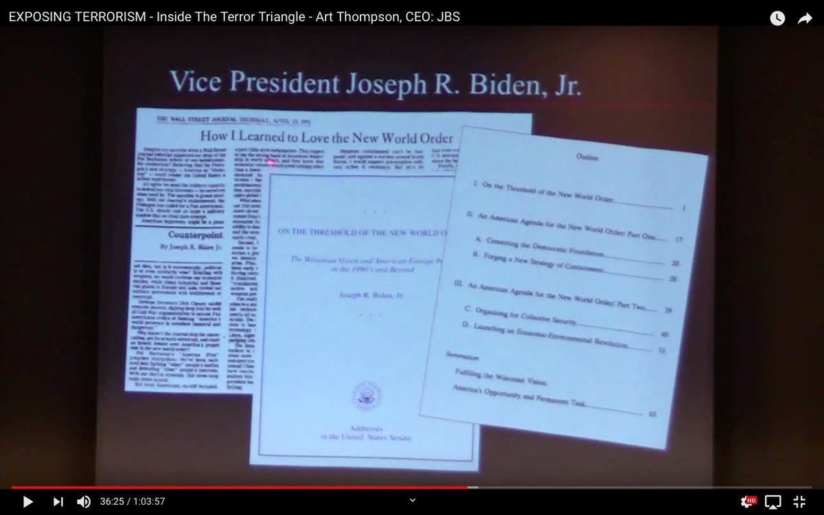 “Exposing Terrorism: Inside the Terror Triangle,”USA VP Joe Biden - How I Learned To Love The New World Order