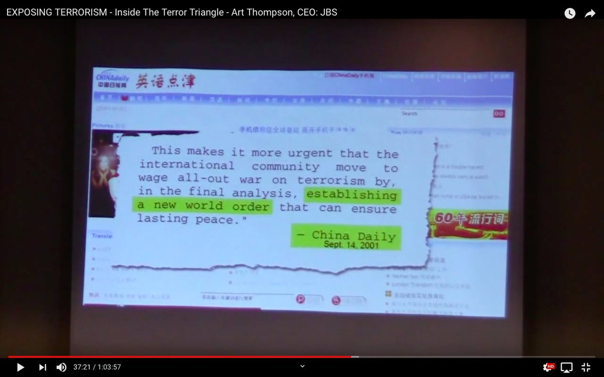 “Exposing Terrorism: Inside the Terror Triangle,”3 Days After 9/11: China - Establishing A New World Order