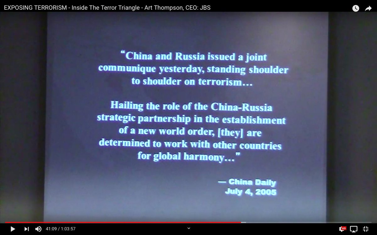 “Exposing Terrorism: Inside the Terror Triangle,”July 4, 2005: China and Russia strategic partnership of a New World Order