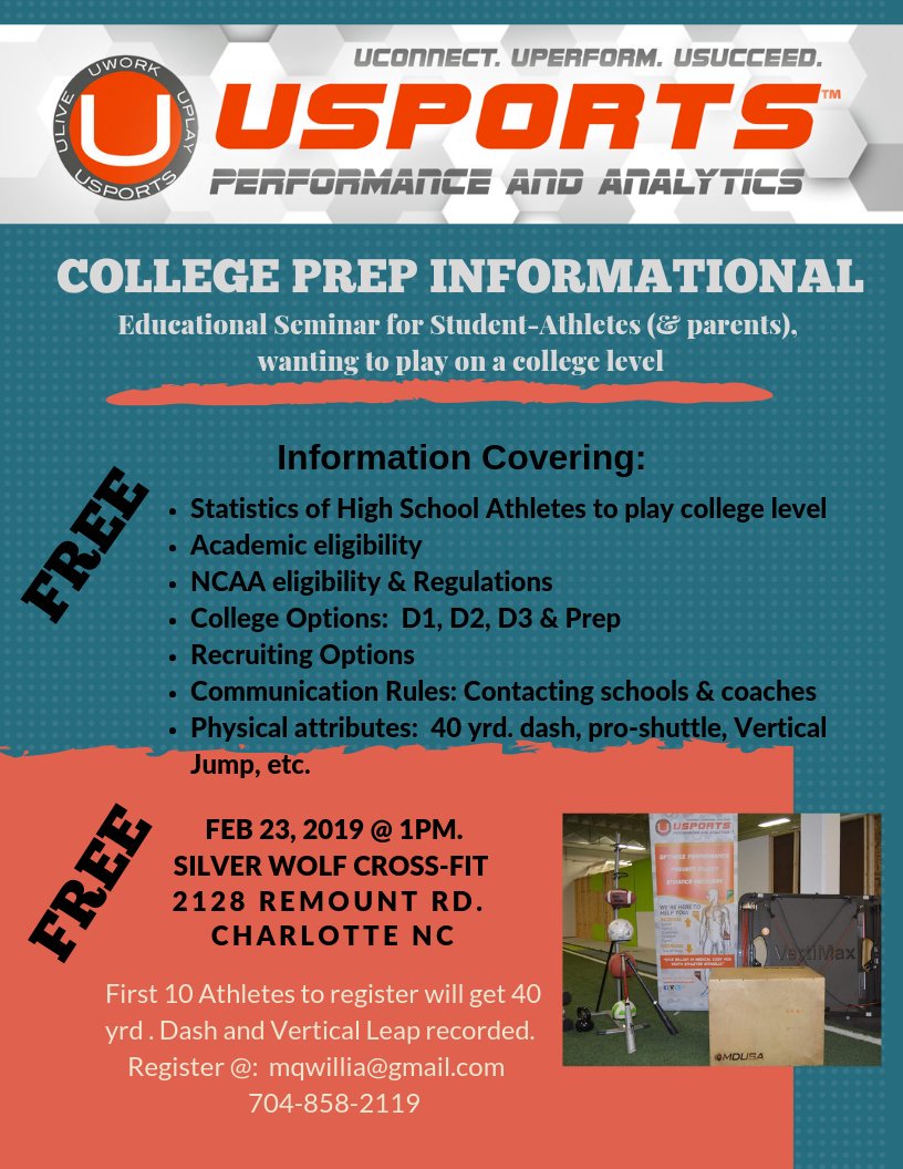ATTENTION:  All 8th-12th grade athletes that want to play on a Collegiate level.