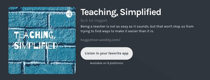 DEdHoggatt's tweet image. Eight episodes are waiting for you to binge-listen.

anchor.fm/d-ed-hoggatt

#EducationPodcast
#TeachingSimplified
#SchoolBusyness