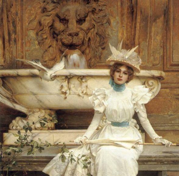 Vittorio Matteo Corcos, In attesa accanto alla fontana, 1896, private collection.
#goriperlarte