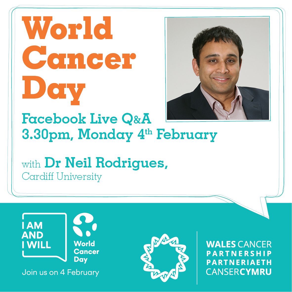 LisaWhittaker02's tweet photo. Tomorrow is #WorldCancerDay I can’t wait to present a panel Q&amp;A with this fantastic four, multi-streamed live on the Facebook pages of several organisations in #Wales Cancer P’ship #cancerresearch #careandsupport #collaboration #digitalengagement 

Pls RT &amp; join the discussion https://t.co/SVLoDJqoEW