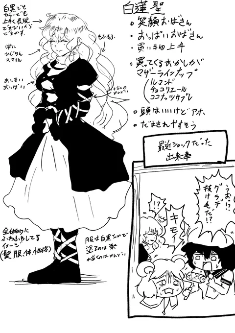 #リプで来た東方キャラの自分なりの設定画を描く
白蓮聖ちゃん 