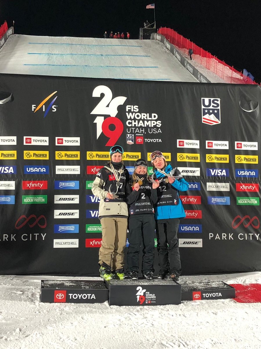 GBParkandPipe's tweet photo. It's Bronze 🥉 for Izzy Atkin in the World Championship Big Air Final!

Izzy stomped her 2nd &amp; 3rd runs to claim her spot on the podium in Park City, Utah.

#GoBeyond https://t.co/NDwplNsEEW