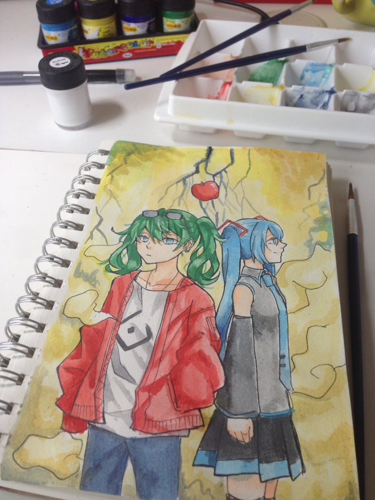 redbrick2404's tweet photo. First time using watercolor... Ahhh I messed up.
#sandplanet #sunanowakusei #hatsunemiku #hachip #kenshiyonezu https://t.co/snnYpSPv96