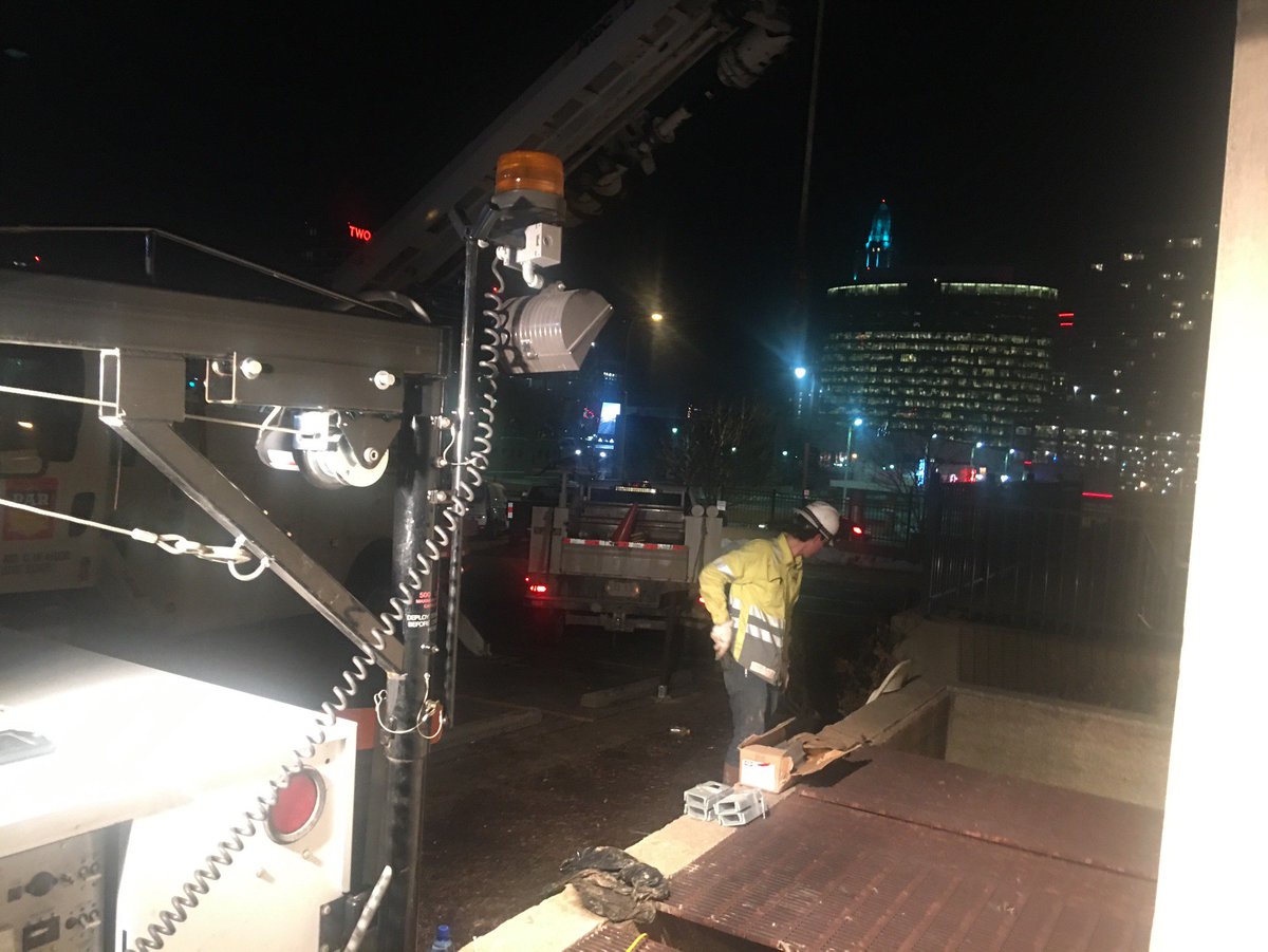 JacksonCountyMO's tweet photo. Crews continue to work around the clock to repair the damage done to the county courthouse.  Power now partially restored. Continue following us for more updates. https://t.co/AZfzI5CaS6