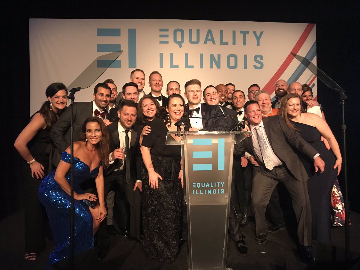 Look at this good lookin’ @united crew at the @EqualityILL gala! I’m so proud to be part of a company that supports and advocates for equal rights for all. ✈️ 🌈 P.S. we miss you @gavinmolloy