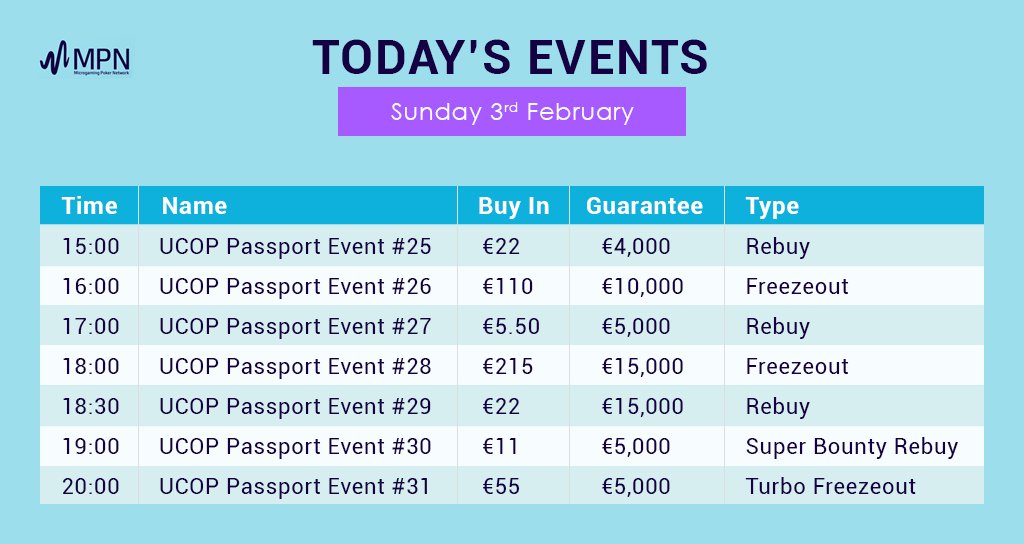 Never miss a sunday!! UCOP continues with some very nice events with great guarantees at !!! onetimepoker.com No te pierdas los eventos de este domingo de la UCOP series en onetimepoker.com!!! #onetimepoker