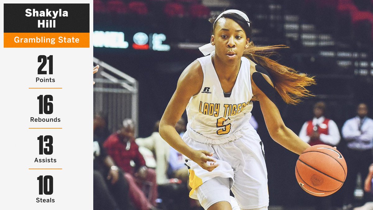 SportsCenter's tweet photo. This is Shakyla Hill's SECOND quadruple-double of her NCAA career!

She has more career quadruple-doubles than all Men's Division I players have combined (1) 😳 https://t.co/n1fNSpCGgZ
