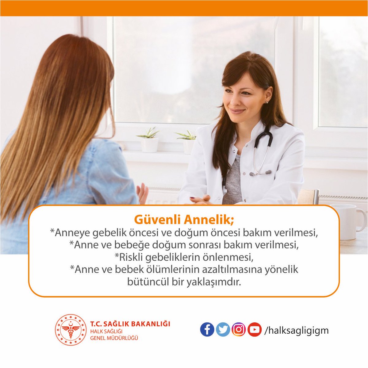 halksagligigm's tweet image. Her anne adayımız, tüm gebeliği boyunca aile hekimlerinin izlemi ve takibi altındadır. Gebeliğinizi sağlıklı bir şekilde yaşamak ve güvenli anneliği öğrenebilmek için aile hekiminize başvurunuz.

#AileHekiminiziErkenTanıyın 
🔗 sagligim.gov.tr