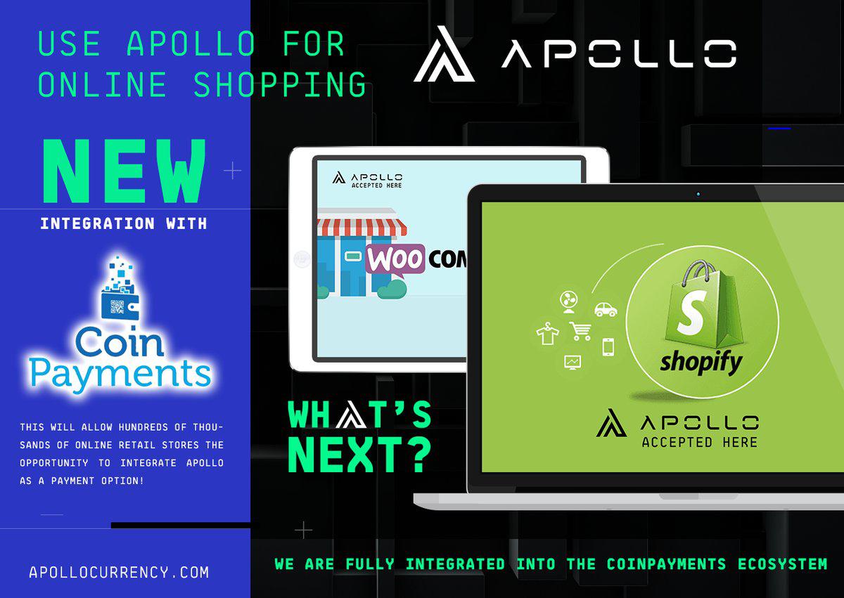 hypnotist108's tweet photo. @ApolloCurrency now available as an option to 100's of 1000's of online retail outlets with a new Partnership with one of the biggest payment platforms #COINPAYMENTS plus 171k physical locations to buy #APL with #NETCOINS . #NXT #Ardor #BTC #bitcoin #xrparmy #Ethereum #XLM #TRX https://t.co/Y9ioug2a0N