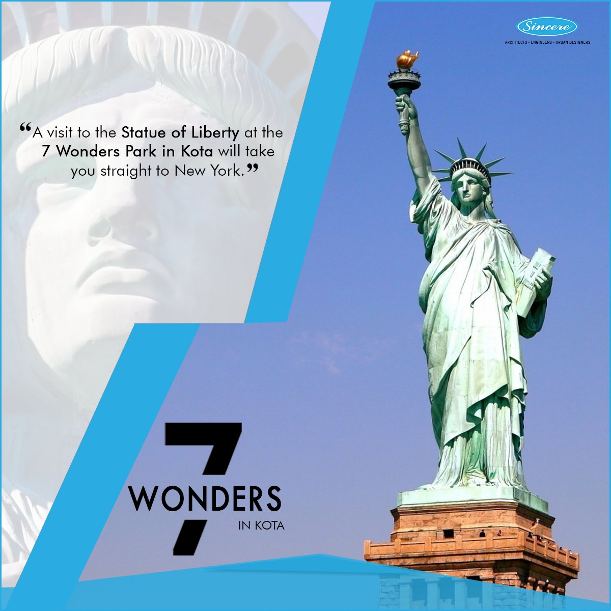 SincereArch's tweet photo. The #StatueOfLiberty is recognized as a universal symbol of freedom and democracy.Β The perfect replica has been constructed in #7WonderPark in #Kota keeping in mind of the artistry of the real statue of liberty.
#Digitalart #Architects #Wonders #ABDesigns #AnoopBartariaDesigns https://t.co/kpiITpxGRd