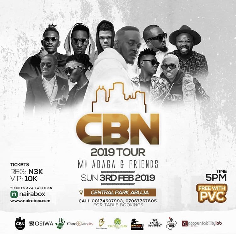 MI_Abaga's tweet image. ABUJA!! CBN is in town!!! 
CBN Tour is going down tonight at CENTRAL PARK but first, let’s link up at CCX Lounge by 2pm today for a quick Townhall meeting to discuss CONTROLLING OUR FUTURE! Food and Drinks on me! See you there! #CBNTour2019 #ControlTheEconomy