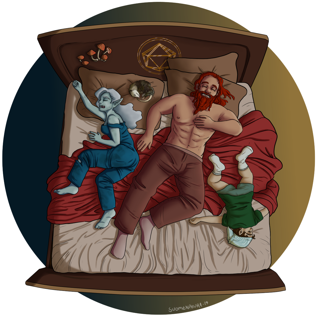 Suomenpeura's tweet photo. 1 year anniversary of #NADDPod! Wow, what a year, this podcast has been so important to me 🥰 Thank you all and may there be many more years to come ❤️
One big year! One big bed! ONE BIG YEAR! ONE BIG BED! 
@chmurph @caldy @JakeHurwitz @eaxford https://t.co/HmNFQ2Ugdo