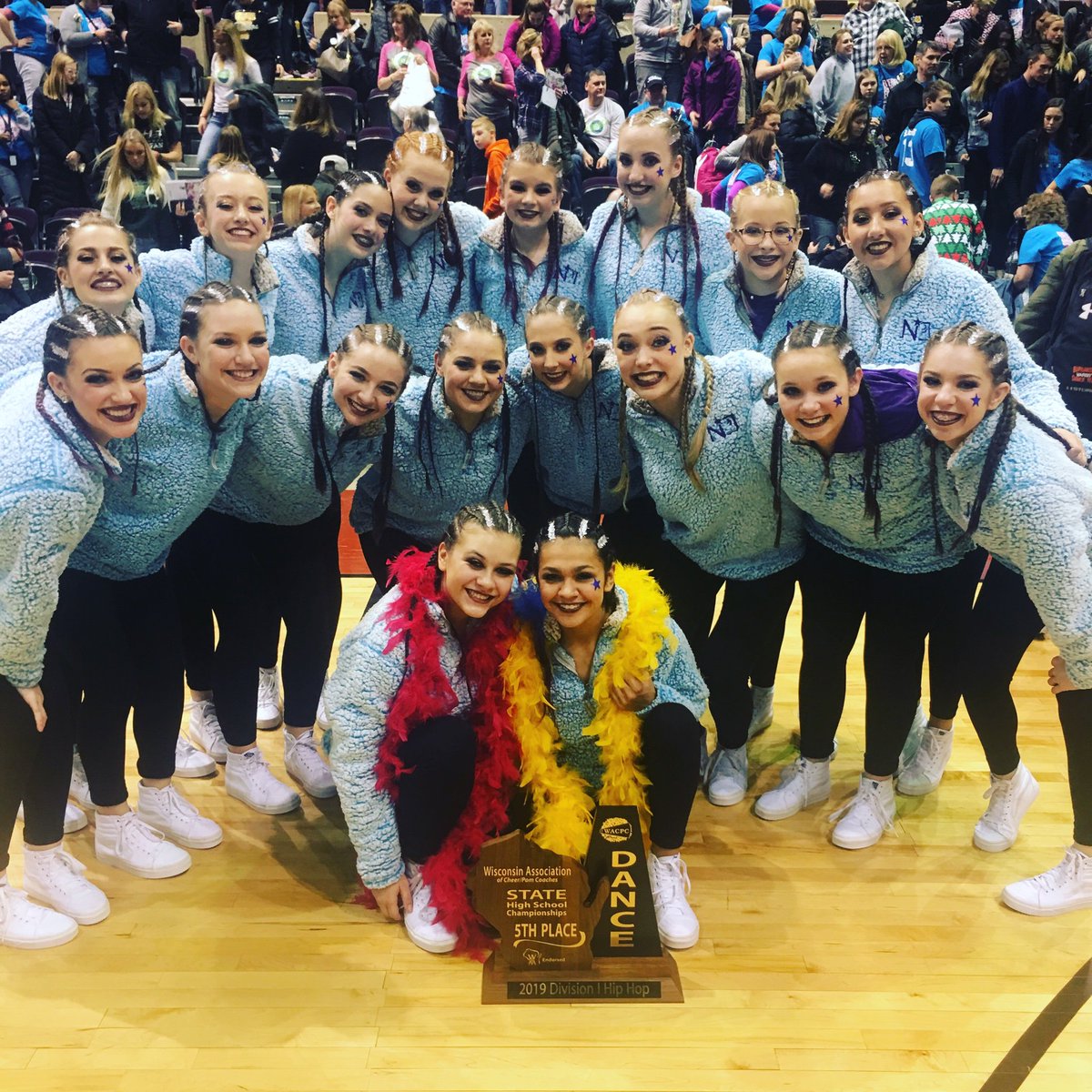 WNHSdance's tweet photo. What a GLORIOUS DAY!!! We are grateful to say we placed 5th in the state. Thank you for all of the supports who drove out to see us💜 #NHSYES #WNDT #Glorious #WhateverItTakes #5years #NHSYesTattoos #Notyourmom #Yesmymom #Fatherfigure https://t.co/sPLl6HpC1E
