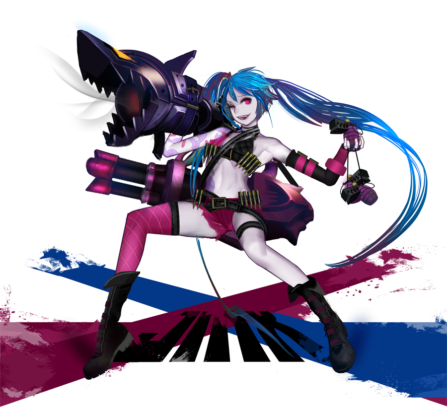 折角なので最近描いたlolのjinxをツインテールの日に便乗させていただきたく Kinon のイラスト