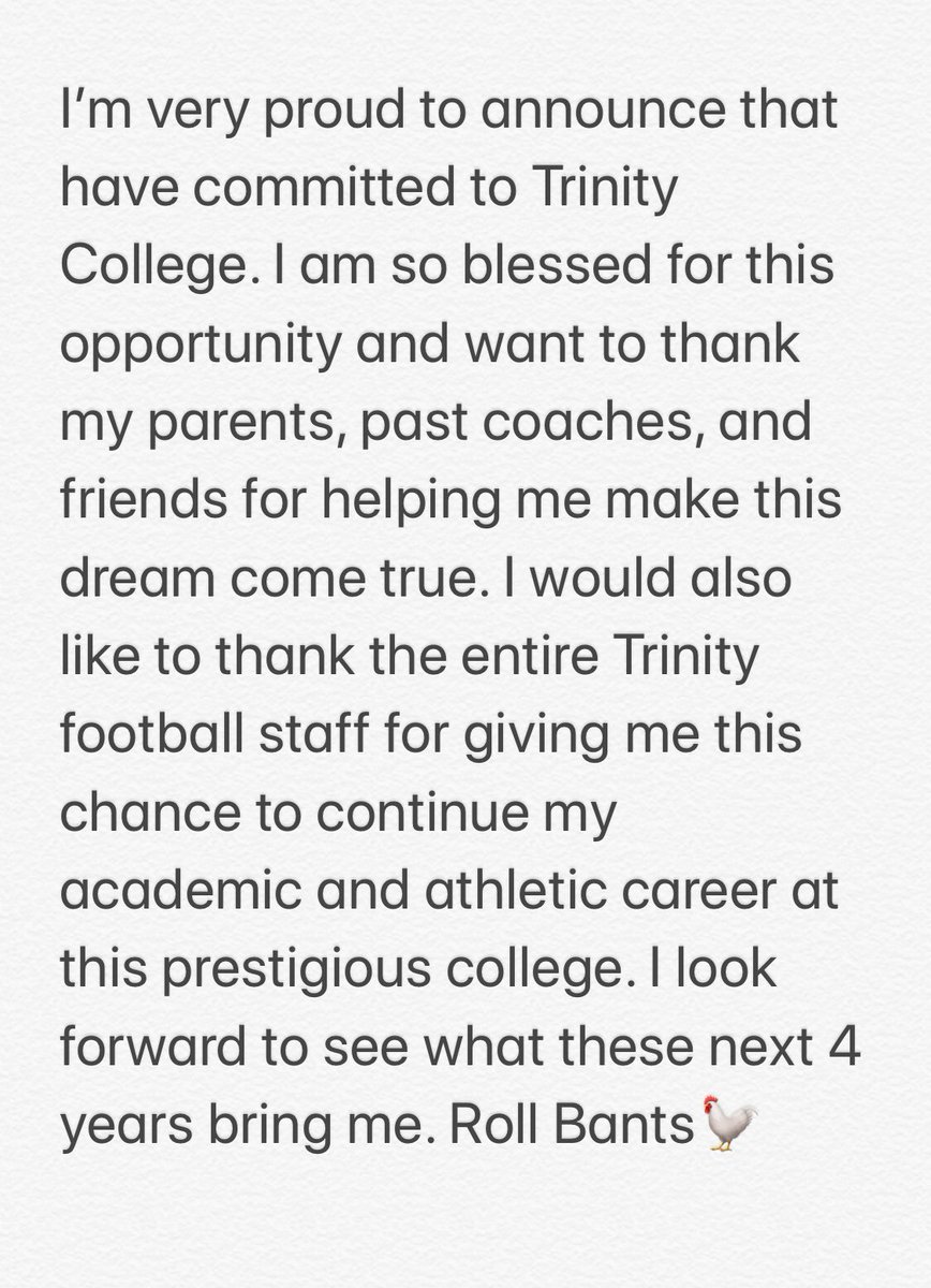 AlmansiMatt's tweet photo. Little late but worth mentioning... #COMMITTED @TrinFootball @BantamSports https://t.co/mtG0kGschl
