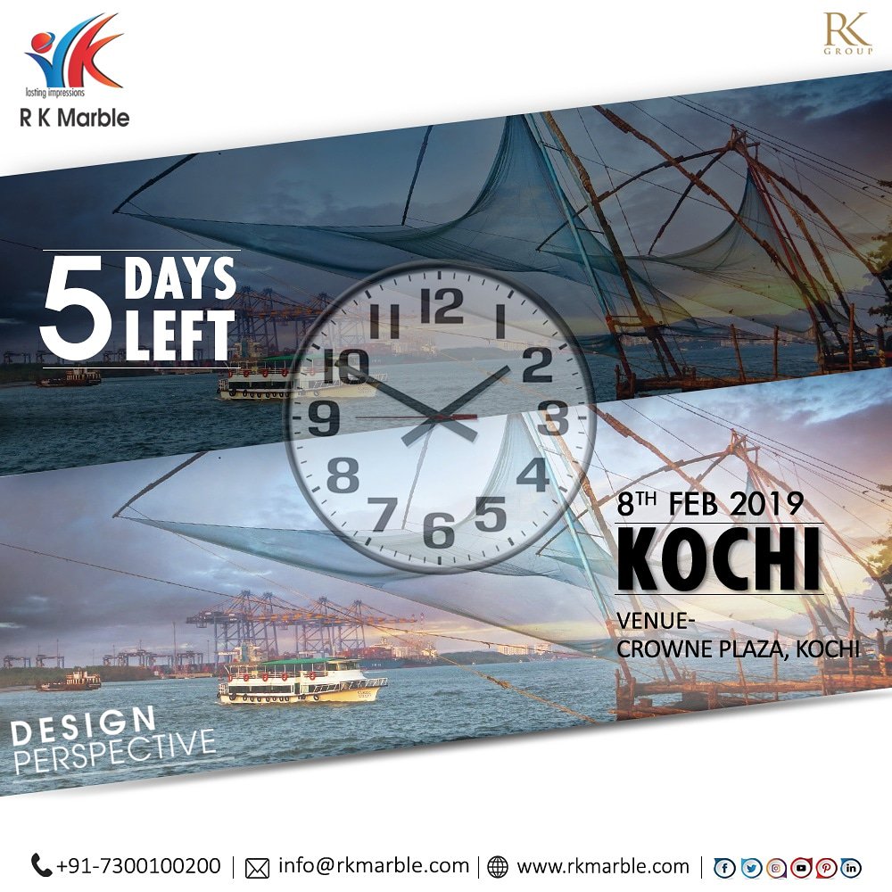 rkmarblegroup's tweet photo. 5 Days Left!
Design Perspective #Kochi 8 Feb 2019!
... 
#RKMarble #DesignPerspective2019 #Countdown #DaysLeft #Marble #LastingImpressions #Constructions #HomeDecor #SaidExpo #Architects #Architecture #ArchitecturesInIndia #Technology #Buildings #Home #House #Decor @saidexpo https://t.co/hBUbmlex0a