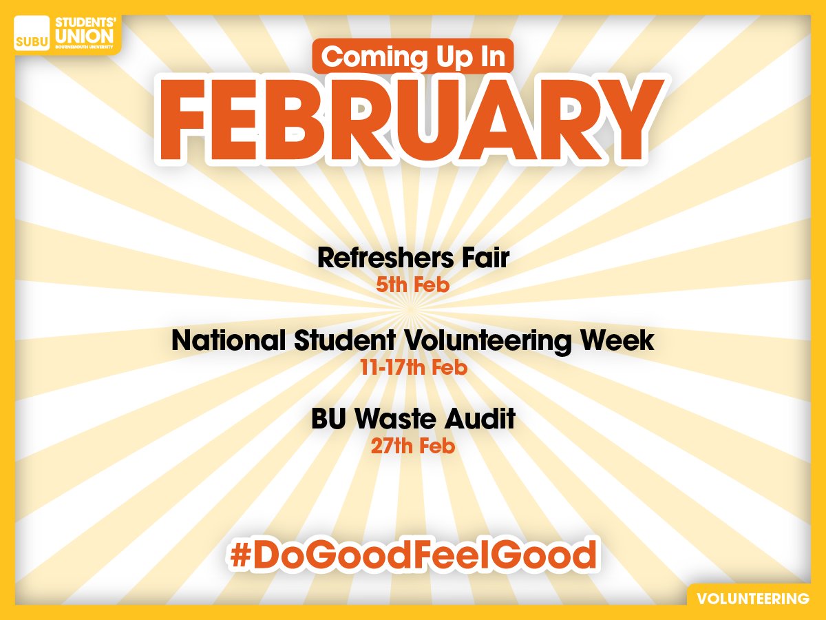 There's so much coming up in the world of #volunteering this month at SUBU!