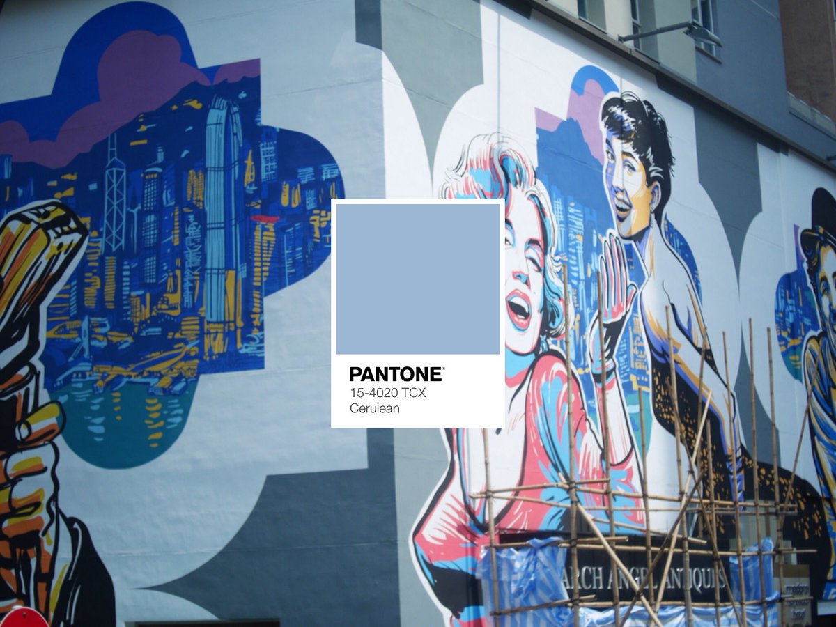 me.season on X: "©️Pantone 15-4020 TCX Cerulean Hollywood Street, HONG KONG #pantone #color #colorful #palette #hue #glow #art #photography #streetart #wallpaint #graffiti #painting #blue #weekend #holiday #hongkong #hkart #色 #顏色 #색깔 #สีสัน #