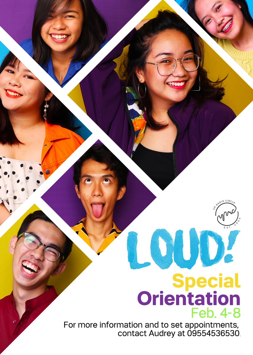 upradiocircle's tweet photo. Missed the orientation? It's never too late to discover more of yourself with UP Radio Circle. Get to know us through our special orientations from Feb. 4 to 8!
For more information and to set appointments, contact Audrey at 09554536530.
See you there!
#RCLoud https://t.co/aaDDv4bucF