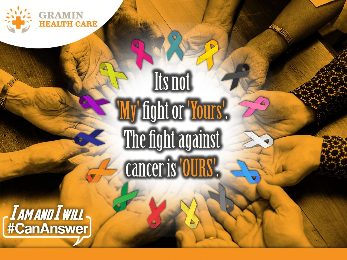graminhealth's tweet photo. Involve each one of yourself in the battle against cancer because it is OUR fight. Gramin HealthCare helps everyone realise their potential to change for their best lives. I am and I will #CanAnswer
Know more about Gramin HealthCare at https://t.co/rH1sz1iPy6
#GraminHealthcare https://t.co/8x6VZIYo6B
