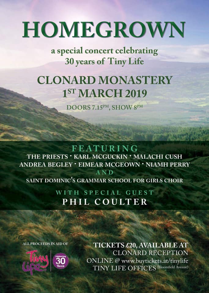 TinyLifeCharity's tweet photo. Tickets £20 book online https://t.co/AL0oCOVqka , pick up from Clonard office or @TinyLifeCharity Tel: 02890 815050. #philcoulter #karlmcguckin #thepriests #niamhperry #andreabegley #malachicush #eimearmcgeown #stdominicsgrammarschoolforgirlschoir https://t.co/cSIxaAaRaa