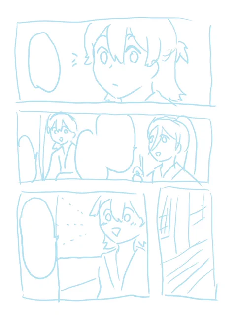 このクソみたいな下書きから一発でこの線画描いたから褒めて欲しい 
