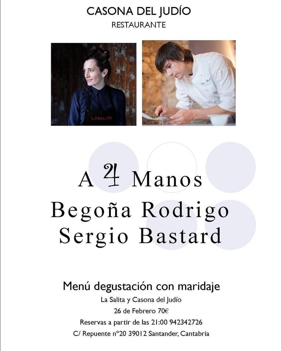 CasonaDelJudio's tweet photo. Estábamos deseando de abrir este 2019 con una nueva edición de #4Manos. Es un placer recibir a @bego_lasalita del restaurante #LaSalita en nuestra casa. Que decir de #begoñarodrigo
a ganadora de #topchef1 para mi una gran profesional, que hace una #cocina de muchos quilates https://t.co/bjAhhJxhEG