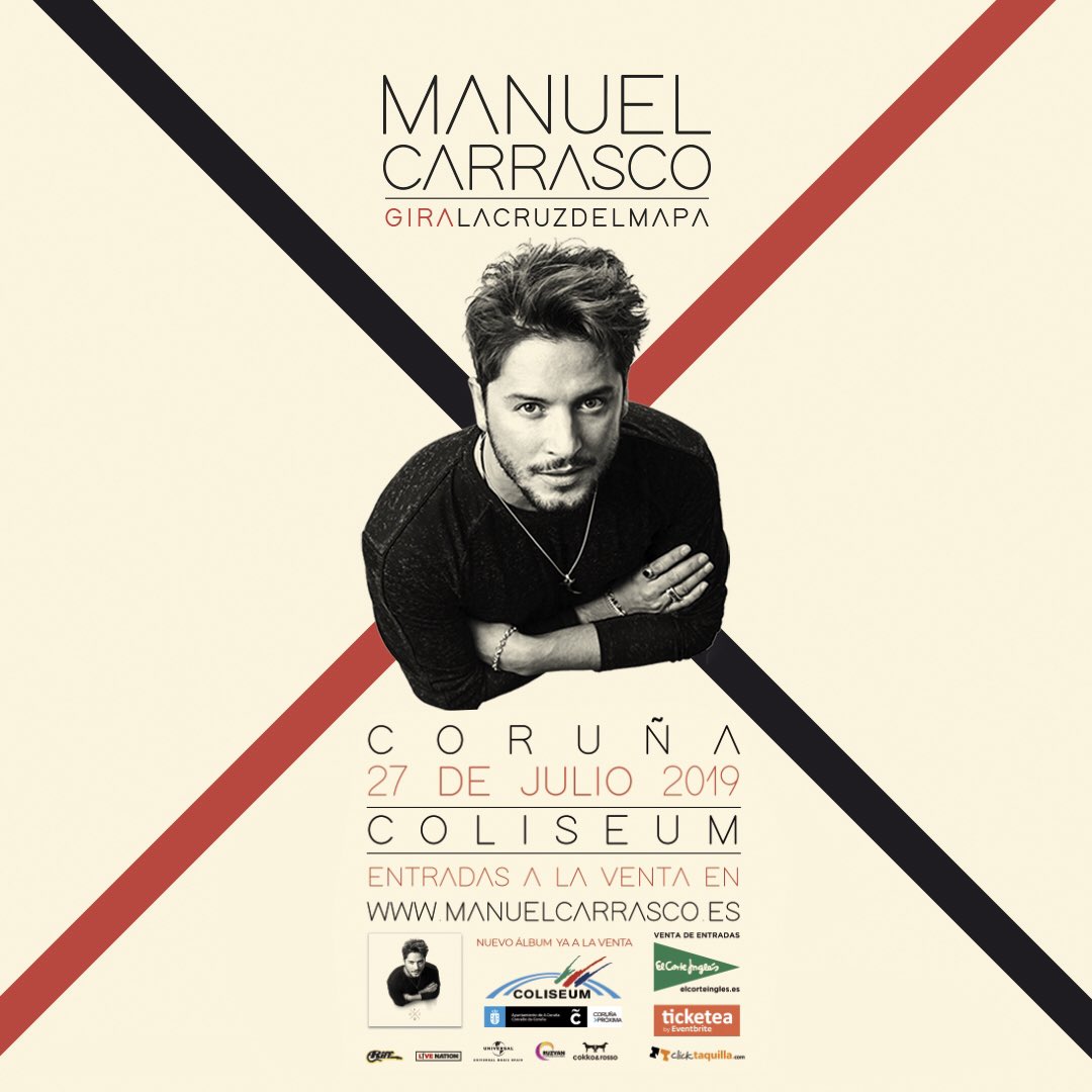 clicktaquilla's tweet photo. El 27 de julio @manuelcarrasco_ estará en #coruña entradas a la venta en:
https://t.co/069mdOgVeP https://t.co/KYxFEHaSZH