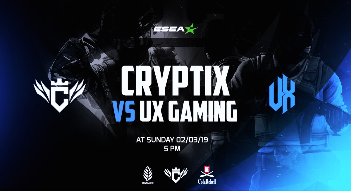 TeamCryptixDE's tweet photo. MATCHDAY - At 5 pm our counter strike team is ready to fight @UXGamingDE in @ESEA #Intermediate today! 👊

🗺️ de_dust2
📺 https://t.co/t72kn1mkXC

more details : https://t.co/bVf7enhuJc

Tune in and support our team with #TeamCryptix 💙 https://t.co/9cEAadW71x