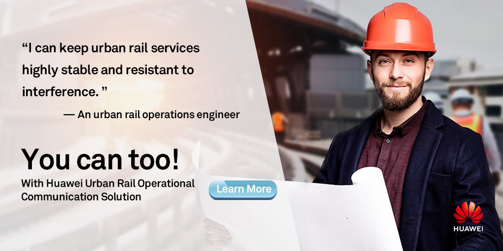 HuaweiEnt's tweet image. Huawei Urban Rail Operational Communication Solution supports train-to-ground communication, video monitoring, and onboard passenger services, maximizing the advantages of urban railways. Learn more: bit.ly/2DSE1Xb #HWIDN