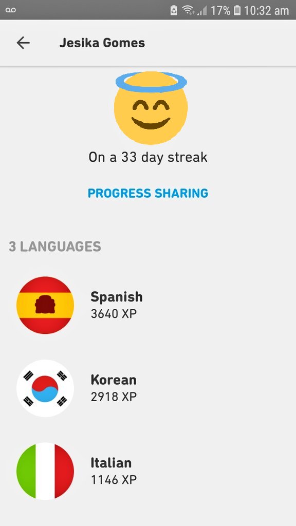 TDLinguist's tweet photo. I'm on a 33 day streak on @duolingo 🎉🎉 https://t.co/k4zvE6KXzd