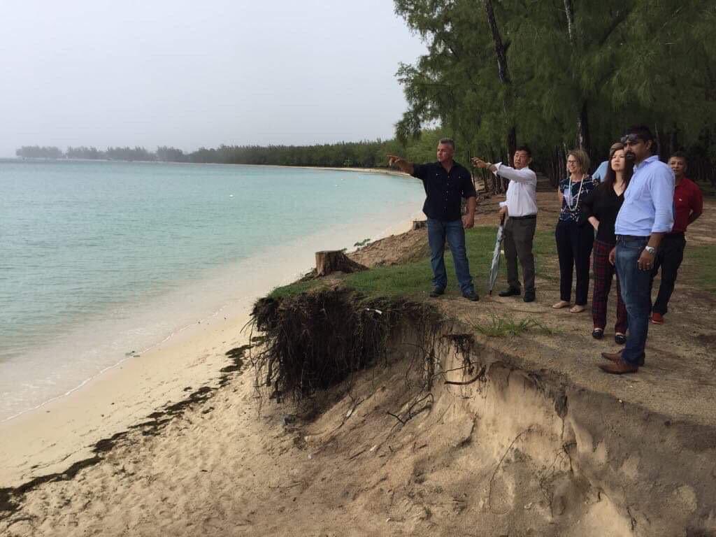 AusHC_MU's tweet photo. Good discussion with @IORA20 @commonwealthsec #CFAH @commission_coi on priorities & challenges. #Australia is a committed partner in #IndianOcean #maritimesecurity #blueeconomy #WEE Great to visit Mon Choisy to see JV 🇲🇺#Sotravic 🇦🇺#Subcon to combat beach erosion & restore reef. https://t.co/8e4AjEVnNb
