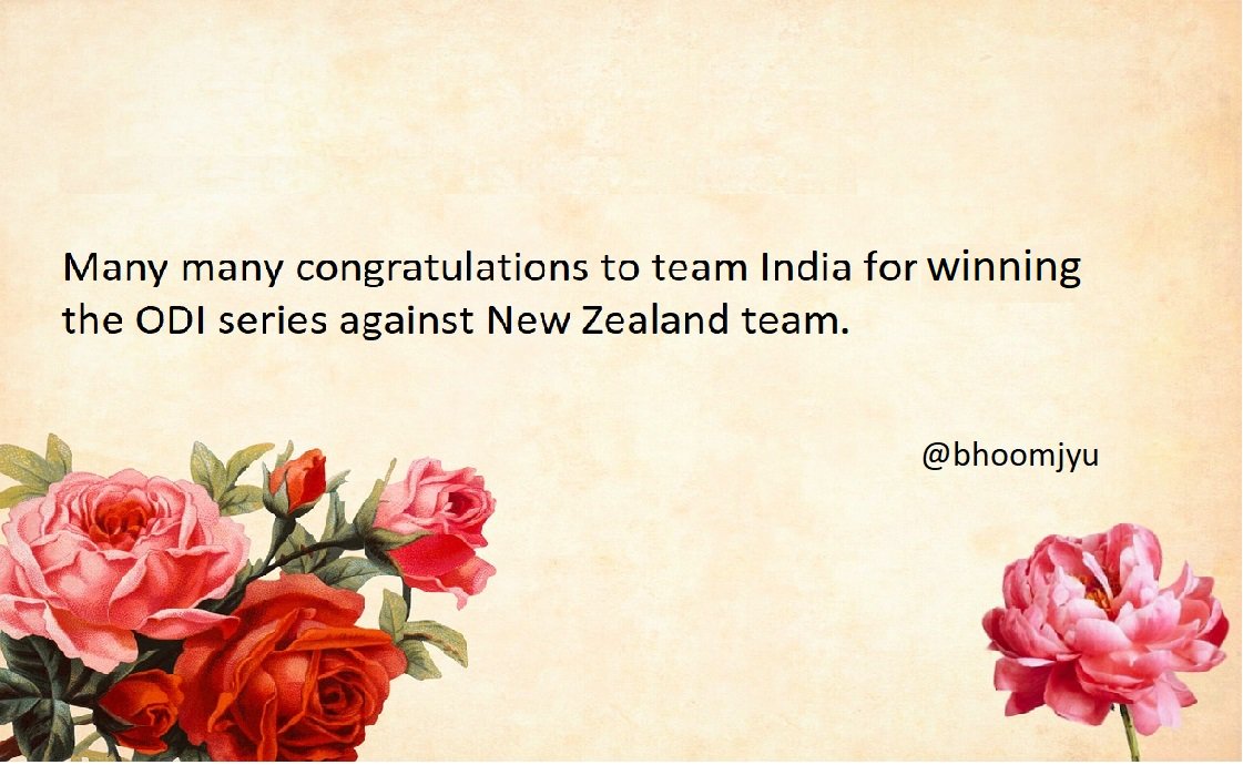 bhoomjyu's tweet photo. Congratulations to Virat and his team for 5th ODI and the series https://t.co/7neJOkV2yE